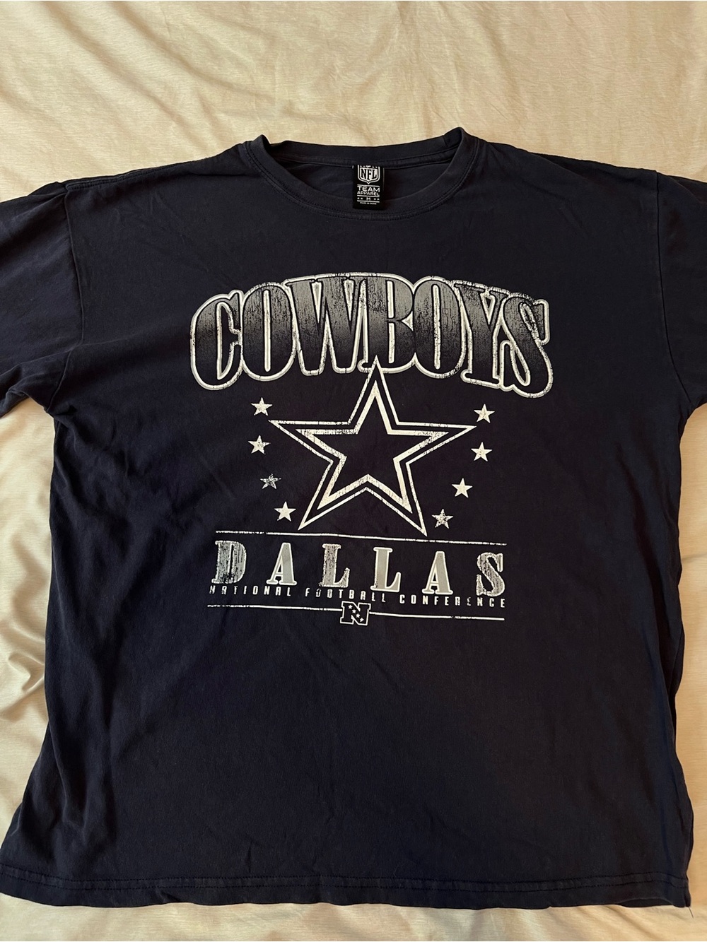 NFL Navy Cowboys Graphic Tee with White Logo